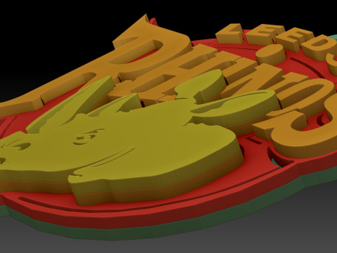 Leeds Rhino Keychain Badge Printable 3D Baskı Modeli