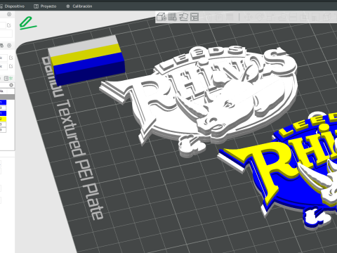 Leeds Rhino Keychain Badge Printable 3D Baskı Modeli