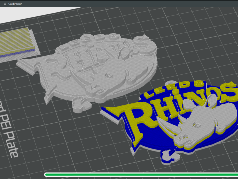 Leeds Rhino Keychain Badge Printable 3D Baskı Modeli