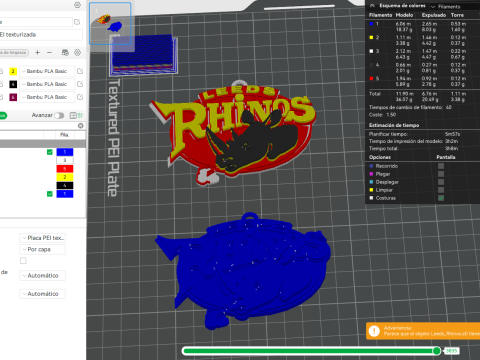 Leeds Rhino Keychain Badge Printable 3D Baskı Modeli
