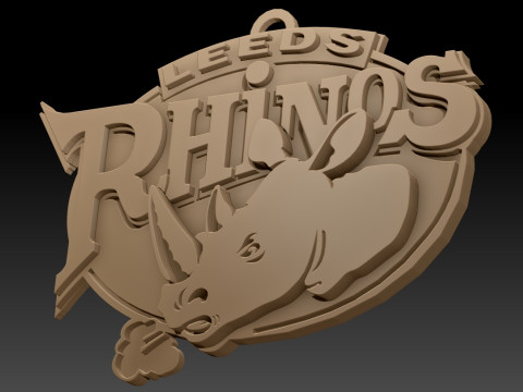 Leeds Rhino Keychain Badge Printable 3D Baskı Modeli