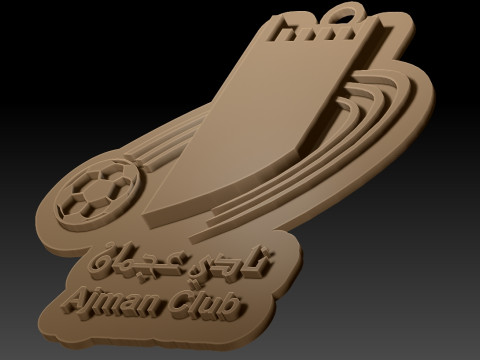 Ajman Club badge keychain printable and renderable Modelo de Impressão 3D