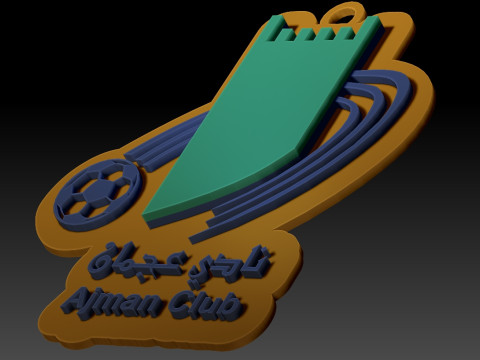 Ajman Club badge keychain printable and renderable Modelo de Impressão 3D