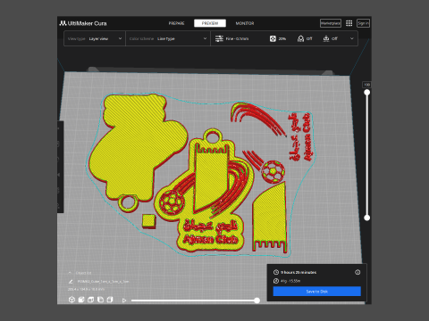 Ajman Club badge keychain printable and renderable Modelo de Impressão 3D