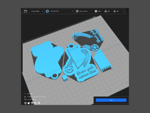 Ajman Club badge keychain printable and renderable Modelo de Impressão 3D