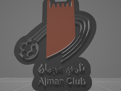 Ajman Club badge keychain printable and renderable Modelo de Impressão 3D