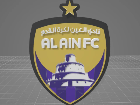 UAE Pro League Al Ain FC badge keychain printable and renderable 3D Print Model