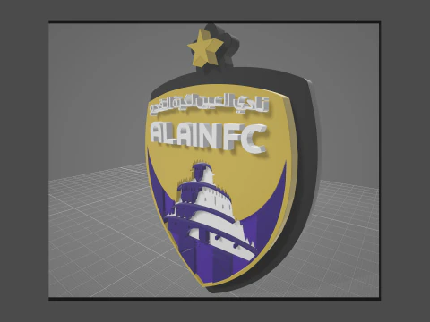UAE Pro League Al Ain FC badge keychain printable and renderable 3D Print Model