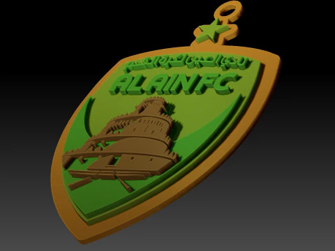 UAE Pro League Al Ain FC badge keychain printable and renderable 3D Print Model