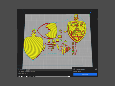 UAE Pro League Al Ain FC badge keychain printable and renderable 3D Принт Модель