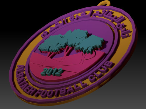UAE Pro League Al Bataeh Club badge keychain printable and renderable 3D Print Model