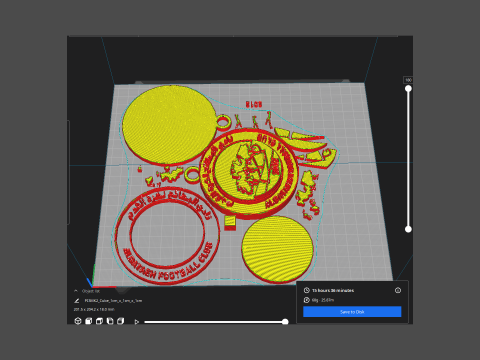 UAE Pro League Al Bataeh Club badge keychain printable and renderable 3D Print Model