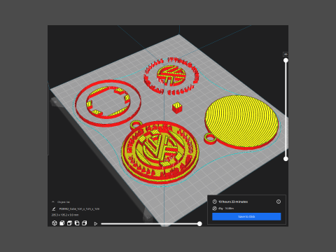 UAE Pro League Al Ittihad Kalba SCC badge keychain printable and renderable Modello di stampa 3D
