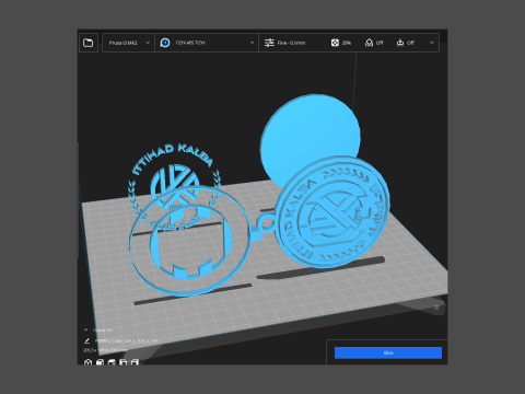 UAE Pro League Al Ittihad Kalba SCC badge keychain printable and renderable Modello di stampa 3D
