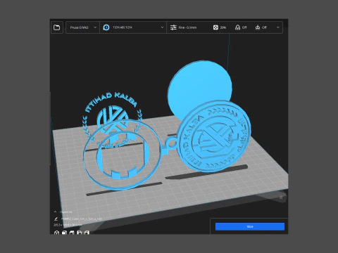 UAE Pro League Al Ittihad Kalba SCC badge keychain printable and renderable 3D Print Model
