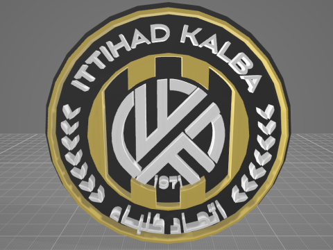 UAE Pro League Al Ittihad Kalba SCC badge keychain printable and renderable Modello di stampa 3D