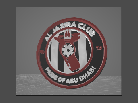 UAE Pro League Al Jazira Club badge keychain printable and renderable 3Dプリントモデル