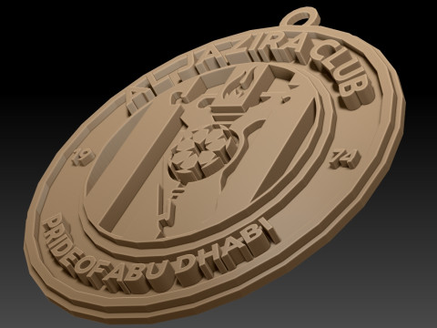 UAE Pro League Al Jazira Club badge keychain printable and renderable 3Dプリントモデル