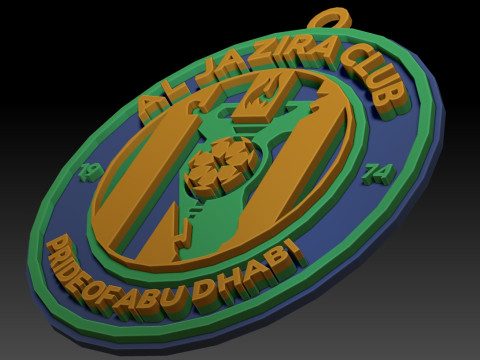 UAE Pro League Al Jazira Club badge keychain printable and renderable 3Dプリントモデル