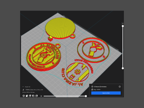 UAE Pro League Al Jazira Club badge keychain printable and renderable 3Dプリントモデル