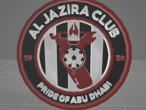 UAE Pro League Al Jazira Club badge keychain printable and renderable 3Dプリントモデル