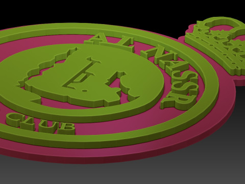 UAE Pro League Al Nasr Club badge keychain printable and renderable 3D-Druckmodell