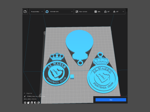UAE Pro League Al Nasr Club badge keychain printable and renderable 3D-Druckmodell