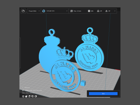 UAE Pro League Al Nasr Club badge keychain printable and renderable 3D-Druckmodell