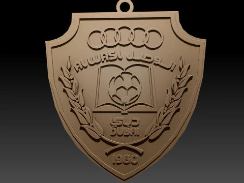 Gantungan kunci lencana Al Wasl SC Liga Pro UEA dapat dicetak dan dirender Model Cetak 3D