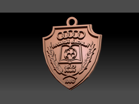 UAE Pro League Al Wasl SC badge keychain printable and renderable Model Cetak 3D