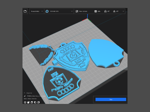 UAE Pro League Al Wasl SC badge keychain printable and renderable Model Cetak 3D