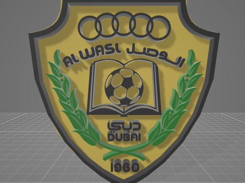 UAE Pro League Al Wasl SC badge keychain printable and renderable Model Cetak 3D