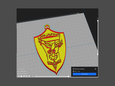 UAE Pro League Dibba Club badge keychain printable and renderable Modelo de impresión 3D