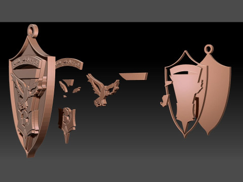 UAE Pro League Dibba Club badge keychain printable and renderable Modelo de impresión 3D