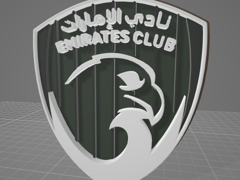 UAE Pro League Emirates badge keychain printable and renderable Model Cetak 3D