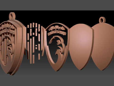 UAE Pro League Emirates badge keychain printable and renderable Model Cetak 3D