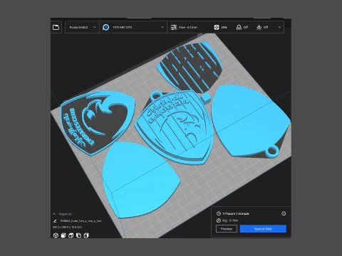 UAE Pro League Emirates badge keychain printable and renderable 3D Print Model