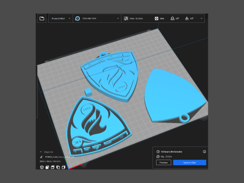 UAE Pro League Hatta badge keychain printable and renderable Modelo de Impressão 3D