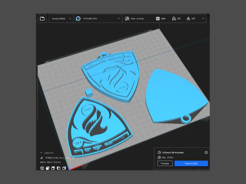 UAE Pro League Hatta badge keychain printable and renderable 3D Print Model