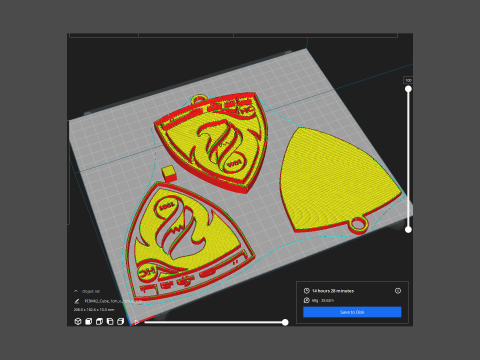 UAE Pro League Hatta badge keychain printable and renderable Modelo de Impressão 3D