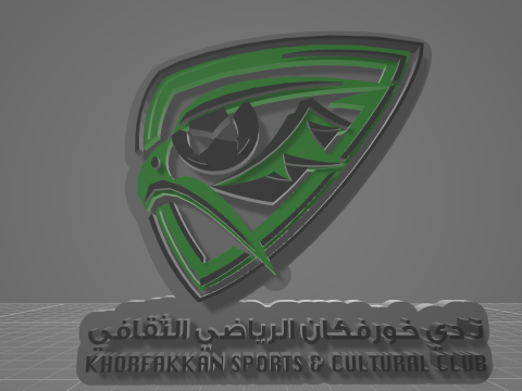 UAE Pro League Khorfakkan Club badge keychain printable and renderable Model Cetak 3D