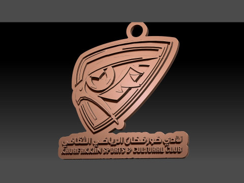 UAE Pro League Khorfakkan Club badge keychain printable and renderable Model Cetak 3D