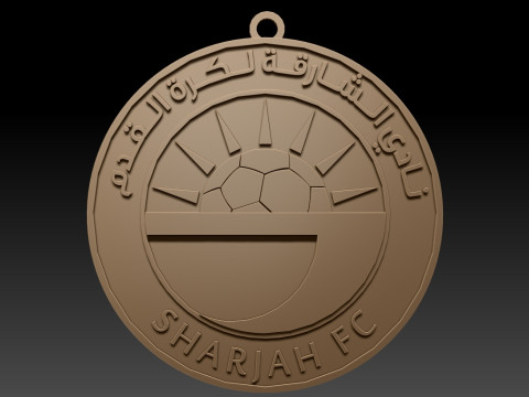 UAE Pro League Sharjah FC badge keychain printable and renderable 3D Print Model