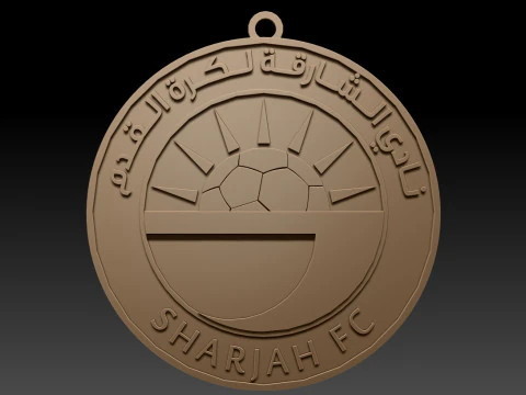 Gantungan kunci lencana Sharjah FC Liga Pro UEA dapat dicetak dan dirender Model Cetak 3D