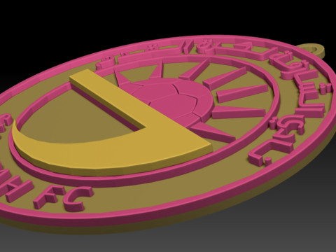 UAE Pro League Sharjah FC badge keychain printable and renderable 3D Print Model