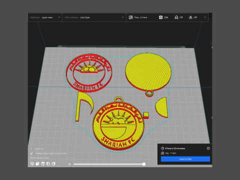 UAE Pro League Sharjah FC badge keychain printable and renderable 3D Print Model