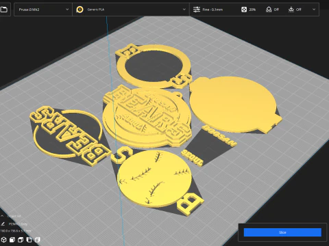 KBO League Doosan Bears keychain printable badge 3D Print Model