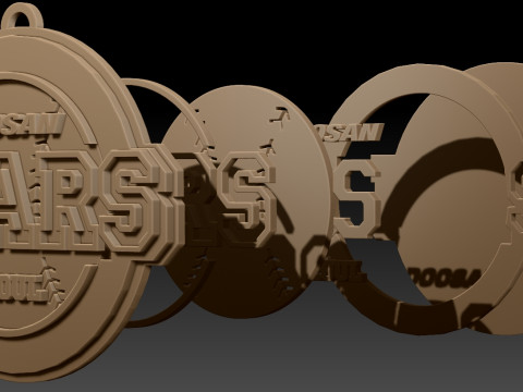 KBO League Doosan Bears keychain printable badge Modèles 3D en vedette