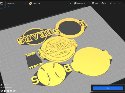 KBO League Doosan Bears keychain printable badge 3D Print Model