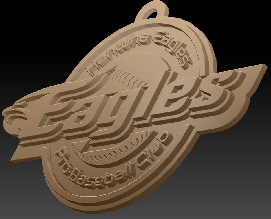 KBO League Hanwha Eagles keychain printable badge 3D Print Model .c4d .max .obj .3ds .fbx .stl .blend 